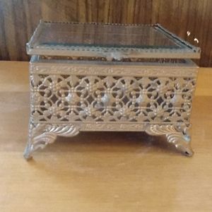 Vintage Metal Jewelry Box